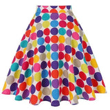 Autumn Pleated Skirts 2021 Womans Saias Midi Faldas 50s 1950s Vintage Women Big Swing Housewife Rockabilly Party