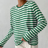 Knitted Striped Versatile Classic Retro Pullover