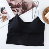 Seamless Women Bras Ice Silk Brassiere Push-Up Paded Intimates Sexy Bralette Sling Vest Soft Breathable Underwear