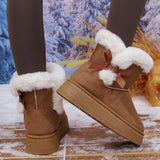 Velvet Thick Snow Boots One Foot Pedal 2025 New Thick-Soled Fur Mouth Warm Large Cotton