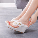 Size Flower Slope Sandals Beach Flip-Flops Flower Women Sandals