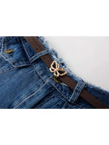 Suit Women's Autumn Temperament Fashion 2023 New Korean Style Long Sleeve Blue Denim Jacket + High Waist Pleated Denim