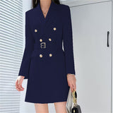 Korean Version Of The Suit Jacket Women's Long Spring And Autumn Wind Coat Women's New Double Row Buckle Long Suit Suit