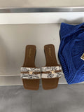 French Small Fragrant Wind Side Toe Cool Slippers Women's Shoes Wear 2025 Summer