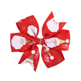 PC Christmas Hair Bow Clips Hair Swallowtail Bows Baby Girl Kids Hair Clips Boutique Bow Clips for Women Hair