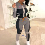 Women Two Piece Set Outfits Sports Fitness High Waist Leggings Winter Spring Matching Sets Sweatsuit