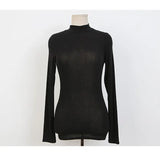 Thin T-shirt See Through Slim High Quality Plain T Shirt Women Cotton Elastic Basic T-shirts Female Korean Style