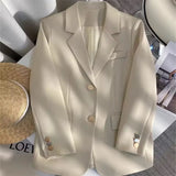 Zingj White Suit Jacket Female Spring 2024 New Spring And Autumn Design Sense Fried Street Clothes Popular Suit