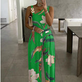 Print Jumpsuit Summer Wide Leg Pants Women Floral Sexy Beach Off Shoulder High Waist Jumpsuits Overalls Bodysuit