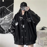 Black Retro Jacket Baseball UniformOutfit