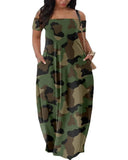 Summer New Women's Fashion Leisure Sexy Print Bare Shoulder