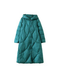 Down Jacket Female Long Style 2024 Winter New Fashion Thickened Retro Literature And Art National Wind Large Size Over The Knee Mother Coat-Outfit
