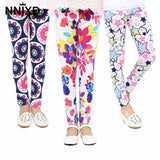 Girls Leggings Girl Autumn Clothes Pencil Pants Cotton Kids Trousers Print Flower Skinny Children Leggings For
