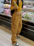 Cargo Pants Baggy Jeans Women Fashion Overalls 90s Streetwear Pockets Wide Leg High Waist Casual Y2k Denim Trousers