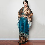 Print Deep V-neck Dress Batwing Sleeve Long Dresses Women 2022 Summer Dress Beachwear Bohemian Women Kaftan