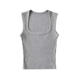 Zingj Fashion Women's Fashion Summer New Style Spice Girls' Sleeveless Jacket With Retro Square Collar