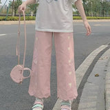 Women Harajuku Heart-print Summer Femme Loose Casual Cute College All-match High Street Kawaii Fashion Mujer