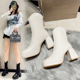 Version Of Martin Boots Spring And Autumn Winter Short Boots Women New 2025 After The Zipper High Side Thick And Thin