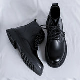Zingj Fall Winter Side Zip Martin Shoe Fall British Black Platform Short Boots