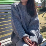 Zingj Winter Korean Version Loose Joker Knit Sweater Coat Tide Languid Lazy Wind Student Restore Ancient Ways Mahua Pure Color Add Thick Sweater Female-Outfit