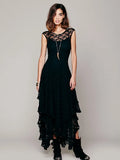 Station Fashion Women's Fashion Style Irregular High And Low Lace Skirt Sexy Long
