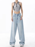 Light Blue Washed Baggy Boyfriend Jeans-Outfit