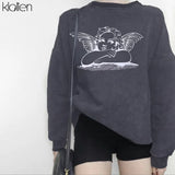 women angle print hoodies casual loose oversize long sleeve sweatshirts 2020 autumn winter fashion streetwear