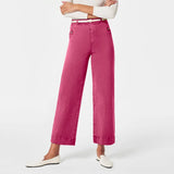 Elastic Loose Wide Leg Straight Leg Jeans Nine Minutes Pants-Outfit