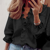 Women's Urban Leisure Long Sleeve Ruffle