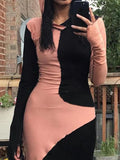 Seam Detail Hooded Maxi Dress- Outfit