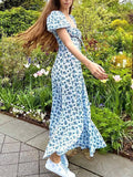 Puff Sleeve Floral Maxi Dress- Outfit