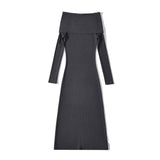 Zingj Trendy Women's Wear Shoulder Grinding Knitted Dress Autumn New Sweater Hip Skirt Long Bottomed
