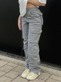 Cargo Pants Baggy Jeans Women Fashion 90s Streetwear Pockets Wide Leg High Waist Straight Y2k Denim Trousers