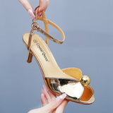 Cm Fish Mouth High-Heeled Sandals Shallow Mouth Buckle With Large-Size Round-Head High Heeled Fish Mouthed Fish Mouthed
