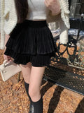 Velvet Layered Mini Skirts- Outfit