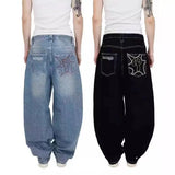 New Fashion Hip-Hop Jeans For Men And Women, Minority Chao Brand Embroidered Simple Straight Casual