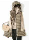 Winter Ultra Light White Duck Down Coat Women 4XL Plus Size Down Jacket Medium Long Vest Female Casual Zipper