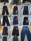 Zingj Year's Popular Style Graphics Jeans Y2K Hip-Hop Loose Jeans For Men And Women Harajuku 211-1-Outfit