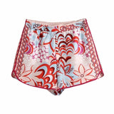 Totem Floral Print Women Shirt Hot Shorts Casual Sets 2021 Spring Summer Single Breasted Chic Female Clothes