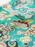 Women Green Printed Sleeveless Midi Dress Elegant Female Backless For Dancing Party Chic Femme