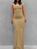 Strap Bodycon Rib Maxi Dress- Outfit