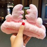 Face Hair Holder Hairbands Soft Warm Coral Fleece Bow Animal Ears Headband For Women Girls Turban Fashion Hair