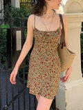 Vintage Floral Slip Mini Dress- Outfit