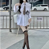 Dresses for Women White Hot Girl Empire Shirt Dress Womens Clothing Preppy Style Ankle-Length Solid Autumn/spring