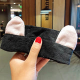 Face Hair Holder Hairbands Soft Warm Coral Fleece Bow Animal Ears Headband For Women Girls Turban Fashion Hair