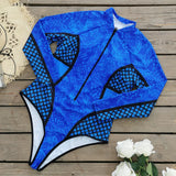 Large-Size Swimsuit Women's 2025 New Long-Sleeved Zipper Surfsuit