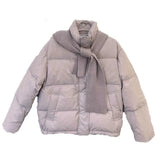 2024 Winter New Korean Version Sweet Shawl Small Down Jacket Female Thick Bread Clothing White Duck Down Coat Tide-Outfit