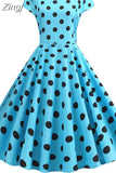 Women Summer Vintage Dress Robe Femme Short Sleeve Floral Print O-Neck Big Swing Elegant Party Sundress Black
