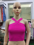 Zingj Cross Hanging Neck Knit Sling Small Vest Bare Back Tight Show Thin Bandage Wipe-Outfit