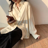 Women Breathable Designer Chiffon Shirts Womens Loose Elegant All-match Chic Stylish Daily Shirt Ladies Streetwear